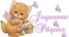 Gif animé joyeuses Pâques chat